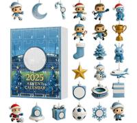 Football Advent Calendar 2025 24 Days Football Advent Countdown Calendar 24PC Acrylic Christmas Tree Decorations for Fans A03
