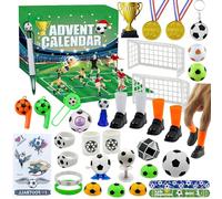 Football Advent Calendar 2025-24 Days of Soccer Gifts with Medal & Whistle, Christmas Countdown Calendar for Boys, Girls and Soccer Fans (A)