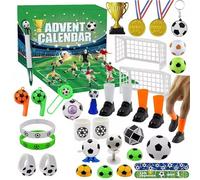 Football Advent Calendar, 24 Days Sports Christmas Countdown Calendar with Football Field, for Boys Party Favors, Surprise Soccer Toys.