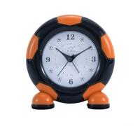 Football Alarm Clock for Kids Featuring Quiet Operation and Dual Alarm Modes Including Fun Sounds, Battery Powered and Compact for Desk or Nightstand (Orange)