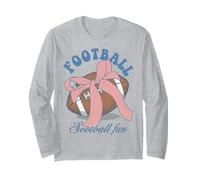 Football Americano Fan Coquette Bow Long Sleeve T-Shirt