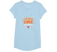 Football and Cheer Mom: Loudest One in The Stands T-Shirt, Girls, Baby Blue, XS
