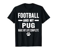 Football And My Pug Mama Shirt Dog Lover Football Mom Sport T-Shirt