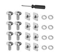 Football Backplate Hardware - Secure Shoulder Pad Attachment 25 Piece Heavy Duty Repair Kit 10mm M5 Thread Locking Nuts Zinc Plated Steel for Youth Academy Training