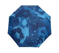 Football Ball Artistic Blue Umbrella Windproof Automatic Foldable Umbrells Auto Open Close for Men Women Kids