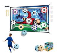Football Ball Game Set for Kids, Indoor Outdoor Soccer Accuracy Target Toss Toy with Balls Foldable Goal Birthday Gift for Boys Girls Age 3 4 5 6 7 8 Year Old (A-Two Ball)