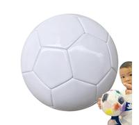 Football Ball - White DIY Graffiti Soccer Ball | Plain Autograph Balles for Signature, Painting, Collectible | Kids & Adults Training Bals Size 3/4/5
