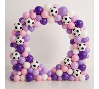Football Balloon Arch Kit 100pcs Purple Pink White Football Balloons Set Soccer Party Decorations for Birthday Baby Shower Wedding Sports Events Football Themed Celebrations