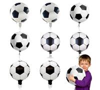 Football Balloons 8PCS, Black White Soccer Balloon, Football Aluminum Foil Balloon, Birthday Balloons for Sport Theme Party, World Cup Party for Soccer ball Fans Enthusiasts of All Ages