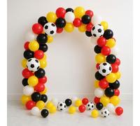 Football Balloons Arch Kit 100pcs Red Yellow Black And White Balloon Garland with Soccer Ball Balloons Football Party Decorations for Birthday Baby Shower Wedding Sports Event Team Celebrations
