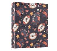 Football Balls and Star 3 Ring Binder 1.5 Inch Round Ring Binder View Binder Holds 200 Documents for Home School Office Use
