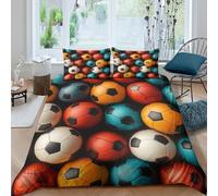 Football Bedding Sets,Duvet Cover, Comforter Soccer Fan Quilt for Kid Teens Boys And Girls Man, Modern Bedroom Decor 3 Pcs Double（200x200cm）