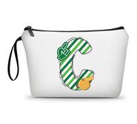 Football Birthday Appreciation Graduation Gifts Small Initial Makeup Toiletry Bag for Her Women Teacher Stuff Friend Girl-A, Football, C
