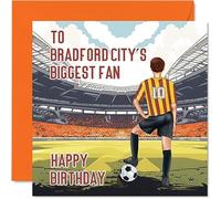 Football Birthday Card for Bradford Fans, Biggest Fan