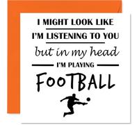 Football Birthday Card for Men Women - In my Head - Happy Birthday Card for Nanny Colleague Grandma Cousin, 145mm Bday Greeting Cards