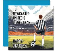Football Birthday Card for Newcastle Fans - Biggest Fan - Fun Happy Birthday Card for Son Dad Brother Uncle Colleague Friend Cousin, 145mm Footy Footie Bday Greeting Cards
