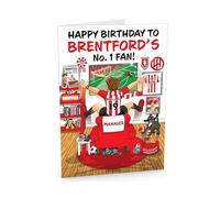 Football Birthday Card for Number 1 Brentford Fan - Lots of Club Inspired Details - Large A5 Card Size - Made in the UK - For Him or Her Supporters