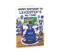 Football Birthday Card for Number 1 Leicester City Fan - Lots of Club Inspired Details - Large A5 Card Size - Made in the UK - For Him or Her Supporters