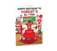 Football Birthday Card for Number 1 Notts Forest Fan - Lots of Club Inspired Details - Large A5 Card Size - Made in the UK - For Him or Her Supporters