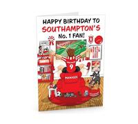Football Birthday Card for Number 1 Southampton City Fan - Lots of Club Inspired Details - Large A5 Card Size - Made in the UK - For Him or Her Supporters
