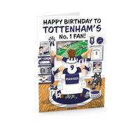 Football Birthday Card for Number 1 Tottenham Fan - Lots of Club Inspired Details - Large A5 Card Size - Made in the UK - For Him or Her Supporters