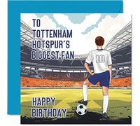 Football Birthday Card for Tottenham Fans - Biggest Fan - Fun Happy Birthday Card for Son Dad Brother Uncle Colleague Friend Cousin, 145mm Footy Footie Bday Greeting Cards