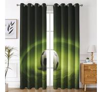 Football Blackout Curtains for Bedroom Living Room, Sports Soccer Boy Curtains Eyelet 63 Drop Home Decor, Patterned Window Drapes, 52x63 Inch 2 Panels A-M9
