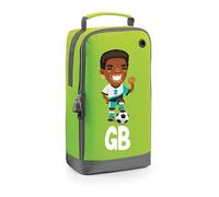 Football Boot Bags for Boys with Free Kit and Initials - Durable and Personalised Sports Bag - Mens Black Green