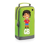 Football Boot Bags for Boys with Free Kit and Initials - Durable and Personalised Sports Bag - Mens Brunette Green