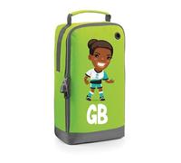 Football Boot Bags for Girls with Free Kit and Initials - Durable and Personalised Sports Bag - Girls Black Green