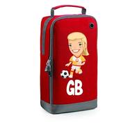 Football Boot Bags for Girls with Free Kit and Initials - Durable and Personalised Sports Bag - Girls Blonde Red