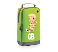 Football Boot Bags for Girls with Free Kit and Initials - Durable and Personalised Sports Bag - Girls Blonde Green
