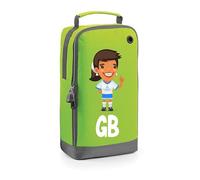 Football Boot Bags for Girls with Free Kit and Initials - Durable and Personalised Sports Bag - Girls Brunette Green