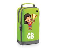 Football Boot Bags for Girls with Free Kit and Initials - Durable and Personalised Sports Bag - Girls Trophy Green