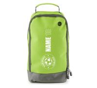 Football Boot Bags for Kids - Durable Personalised Sports Bag with Vertical Name, Custom Logo & Number, Green