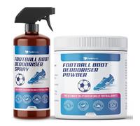 Football Boot Deodoriser Spray & Powder Twin Set (200ml + 100g) | Odour Eliminator & Moisture Absorber for Smelly Football Boots, Trainers & Sports Gear | Essential Oils | Long-Lasting Freshness