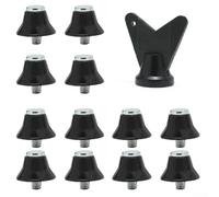 Football Boot Studs 12pcs Aluminium Alloy Spikes for Soft Ground Rugby Boots with Wrench - 5mm Thread 10-16mm(13mm black)
