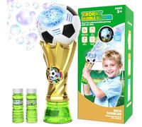 Football Bubble Machine for Kids, Bubble Maker Light Up Automatic Bubble Blower with 2 ×115ml Bubble Solution, Outdoor Indoor Party Garden Wedding Bubble Blaster Gifts for Boys Girls