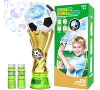 Football Bubble Machine for Kids, Bubble Maker Light Up Automatic Bubble Blower with 2 Bubble Solution, Outdoor Indoor Party Garden Wedding Bubble Blaster Gifts for Boys Girls