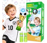 Football Bubble Machine for Kids Toddlers, Automatic Bubble Blower with Lights, Anti-Leak Bubble Maker with 2x115ml Solution, Outdoor Indoor Garden Party Toys Gifts for Boys Girls Age 3-8