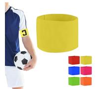 Football Captain Armband - Adjustable Elastic Nylon Band with Multicolor Options & Personalised Text Printing - Official Style Soccer Leader Armband for Youth and Adults (Blue)