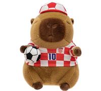 Football Capybara Plush Toy, Ball In Hand With Number 10 Style Jersey Ideal For Fans And Collectors Kids Girls(35cm/13.8in)