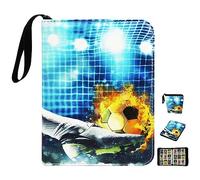 Football Card Binder 9 Pocket Fits 900 Cards with 50 Removable Sleevesves, Trading Card Binder Sports Card Binder Basketball Card Binder Baseball Card Binder Trading Card Albums (Football-Plus)