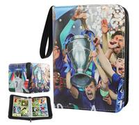 Football Card Holder, Trading Card Album for Football Card Collection Folder, Binder with Removable Sleeves, PU Leather Football Cards Holder Album, Binder Card Holder, 50 Page 400 Card Capacity