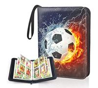 Football Card Holder, Waterproof PU Leather Binder With 50 Page 400 Pockets for Trading Cards, Detachable Sleeves for Baseball, Sports Star, and Game Cards