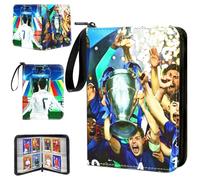 Football Card Holder, Waterproof PU Leather Football Card Binder with 50 Pages 400 Pockets Trading Card Binder with Removable Sleeve for Baseball Cards, Sports Stars Cards, Game Cards
