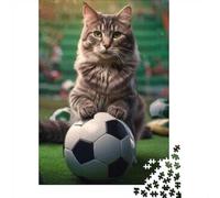 Football Cat 1000 Piece Jigsaw, 38x26cm/1000pcs