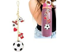 Football Charm Compatible with Owala Water Bottle 24 oz,32 oz,40 oz,Coffee Tumbler,FreeSip,Football Owala Accessories & Stanley Cup Accessories,Soccer Gifts for Women Men,Bag Keychain Airpods Charm
