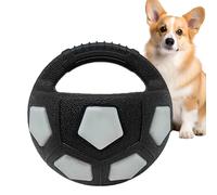 Football Chew Ball for Pets - Elastic, Bite Friendly Material Composition, Pull Friendly Strap Control Design, Game Object for Cognitive Enrichment, Entertainment Accessories for Accompanionship