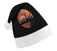 Football City Skyline Christmas Hats Patterned Santa Hat New Year Festive Holiday Party Supplies Adult